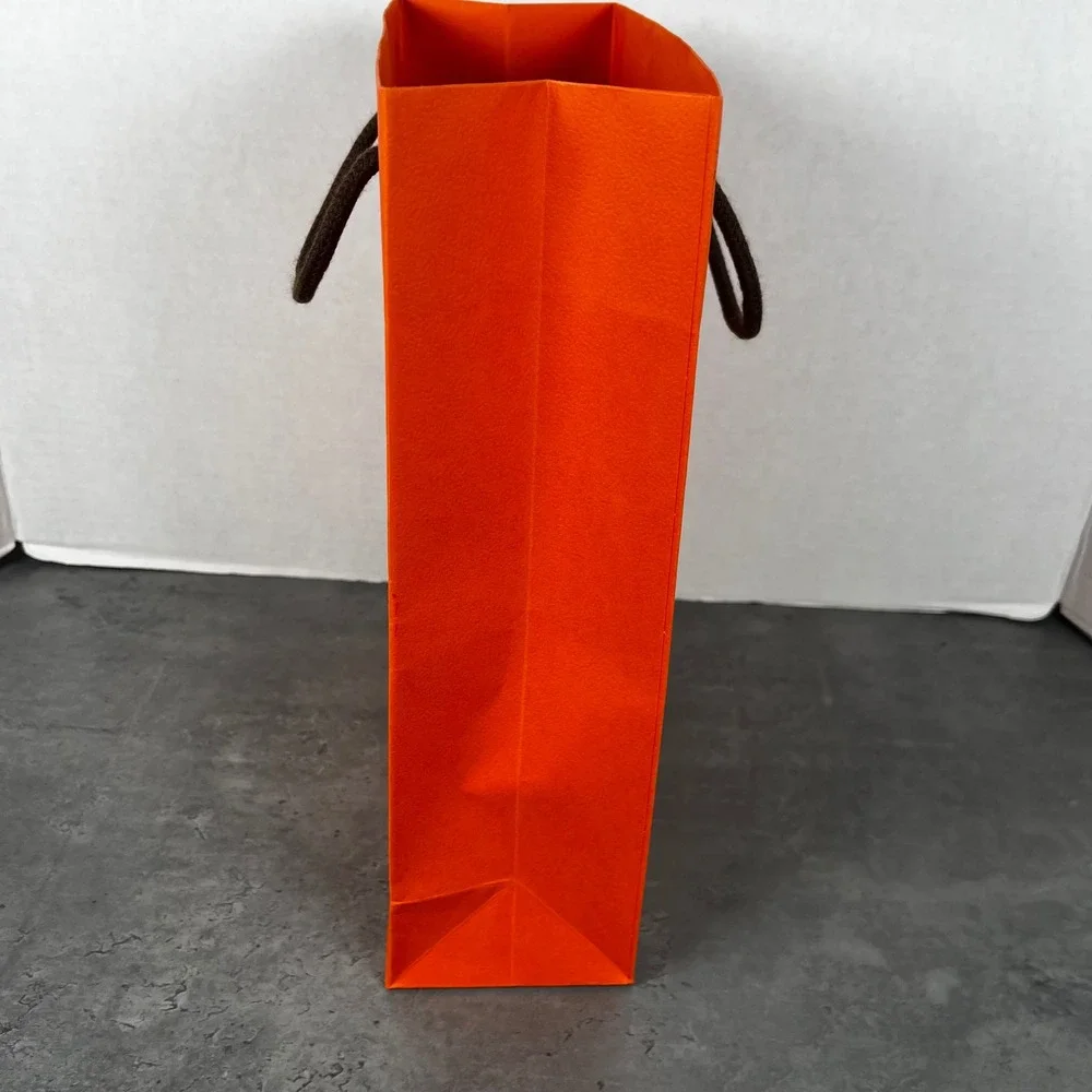 Hermes Paris Orange Paper Shopping Bag Small Medium Boutique Gift Bag 11.25x8.25